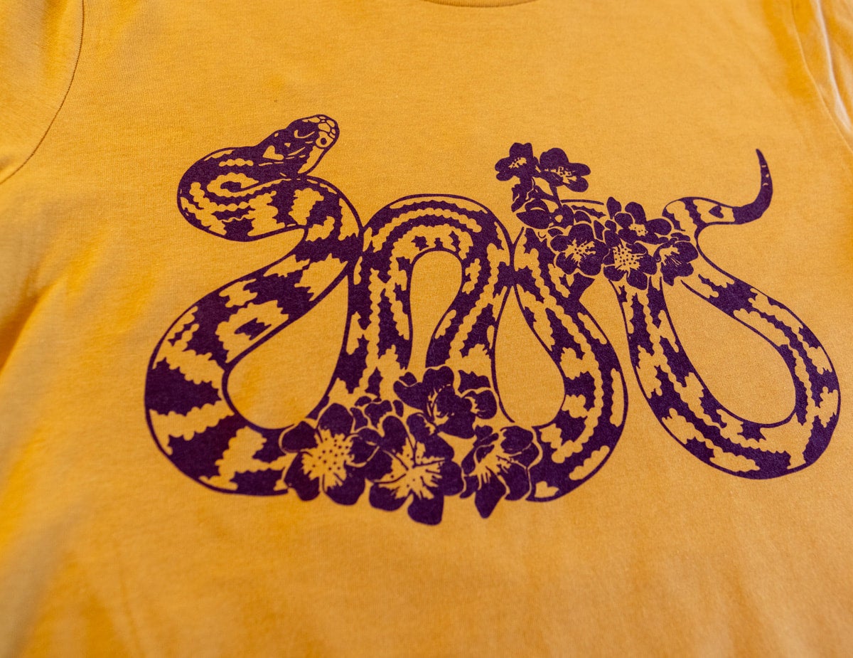 Good/Bad Snake - Mustard Shirt | Hart Print Shop - Artwork, Screen